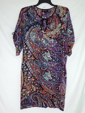 YUMI KIM Women's Silk Floral & Paisley Print Dress LARGE